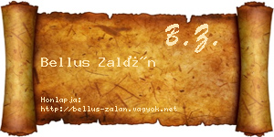 Bellus Zalán névjegykártya